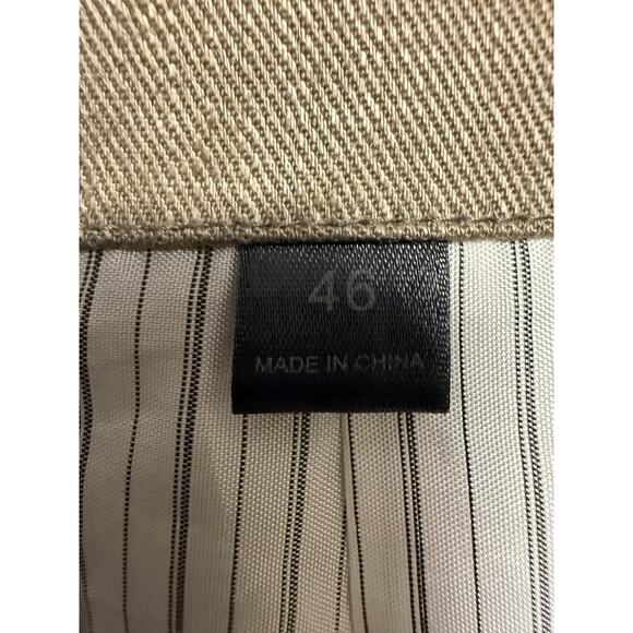 John Varvatos USA Blazer Mens 46 Khaki Linen Luxe Two Button Notch Lapel Jacket - Picture 3 of 16